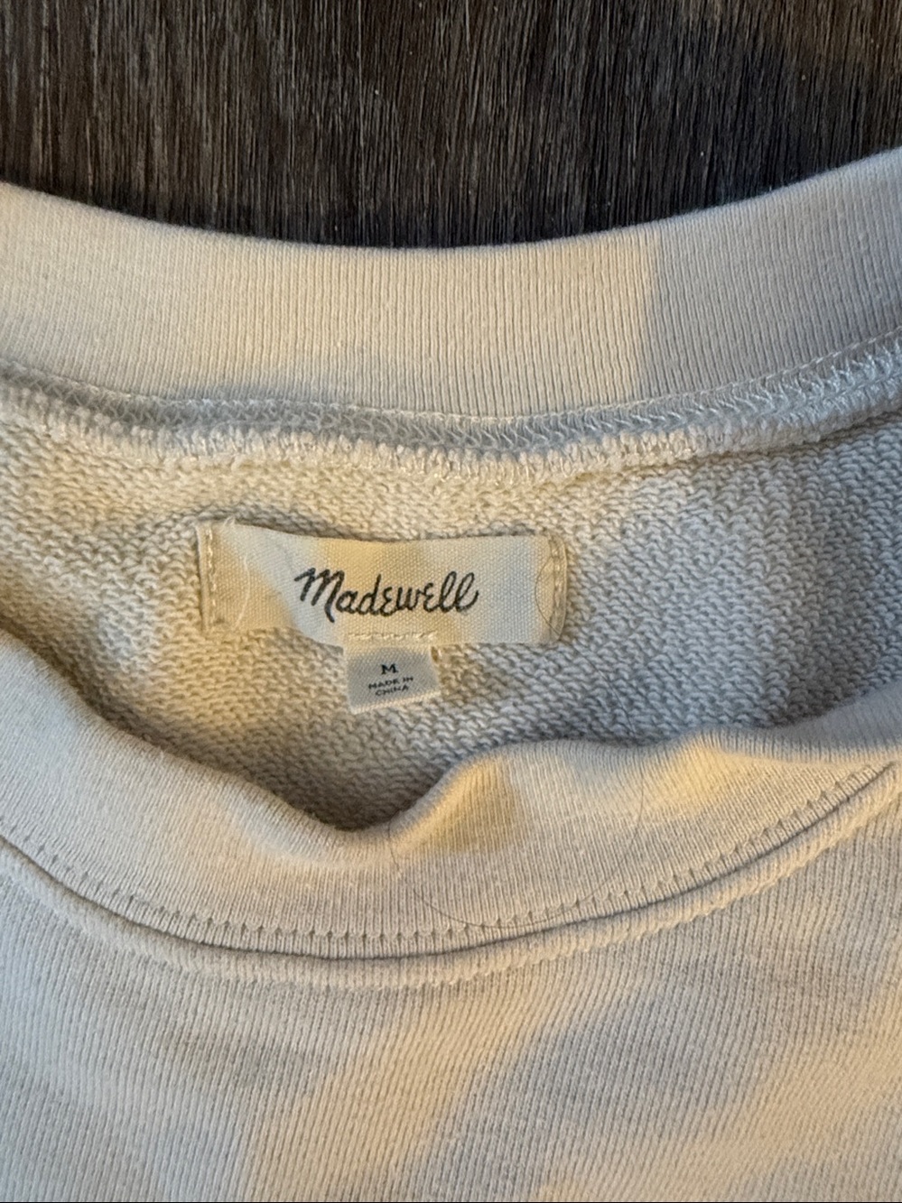 Madewell SZ M Cream Crewneck Sweater w/Rust, Pink & Navy Stripes. Good condition - Picture 3 of 9